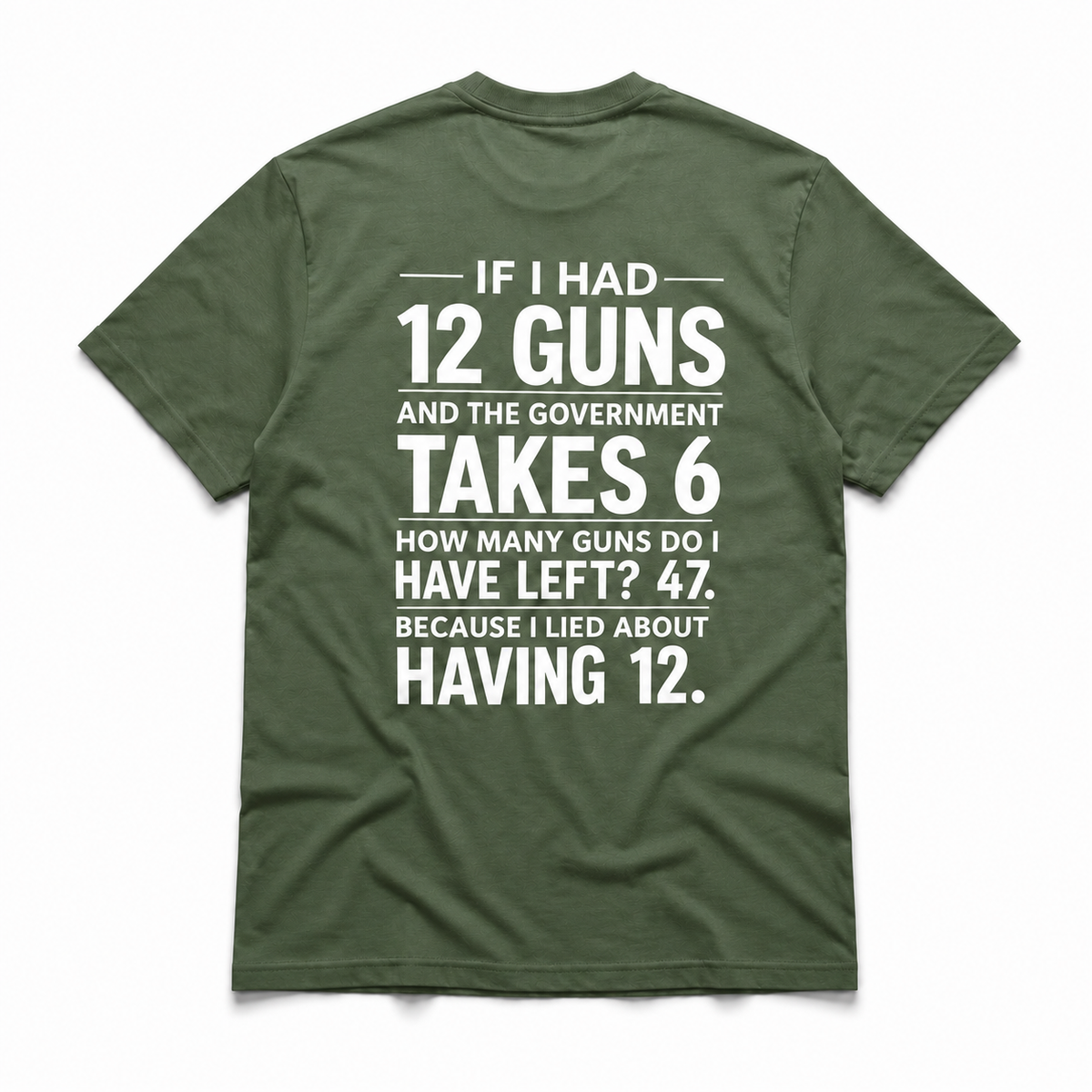 If I Had 12 Guns And The Government Takes 6 T-Shirt – Funny 2nd Amendment Gun Rights Shirt